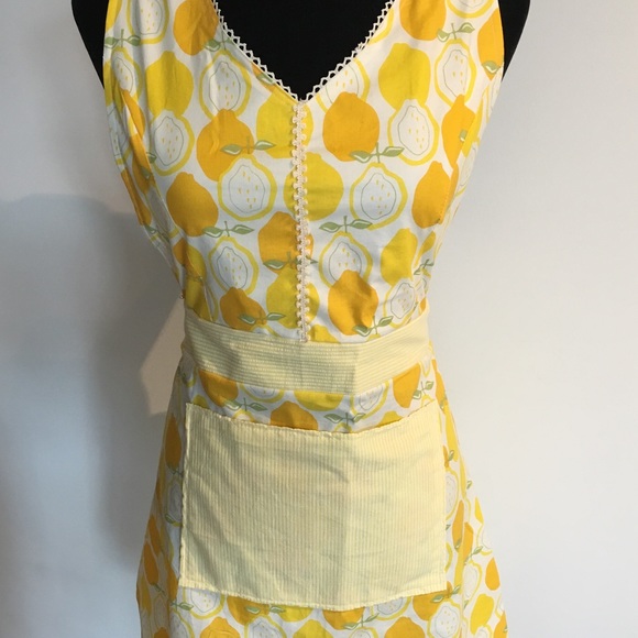 Lemon 🍋 Dress Apron Handmade Anthropologie Style - Picture 2 of 8